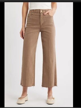 SHEIN High-Rise Wide-Leg Jeans in Taupe Brown